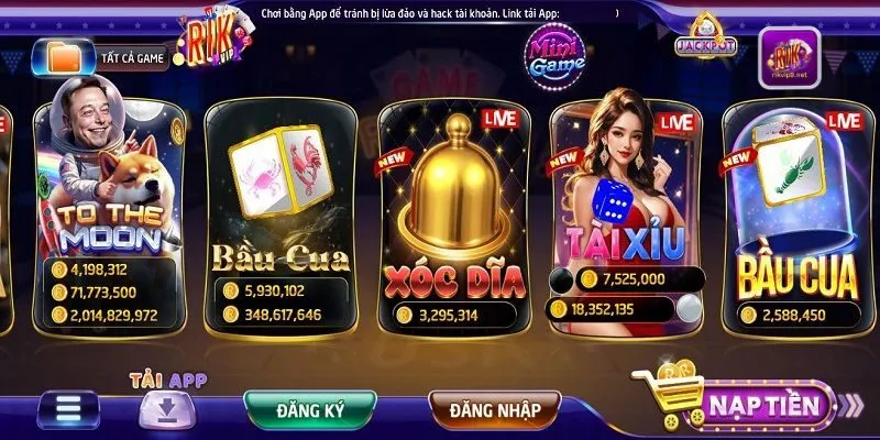 Game bài Rikvip là một hệ thống trò chơi đa dạng